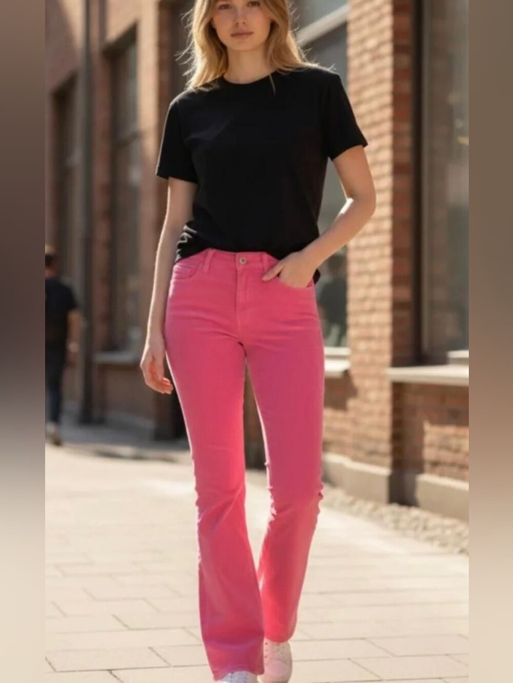 NWT Women’s Corduroy Bootcut Jeans in Bright Pink